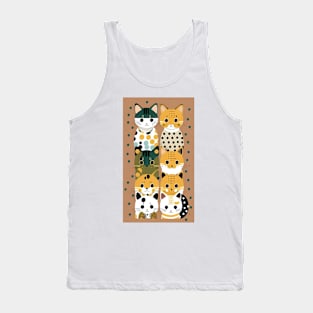 Polka Dot Purr-sistence: Resilient Cat Design Tank Top